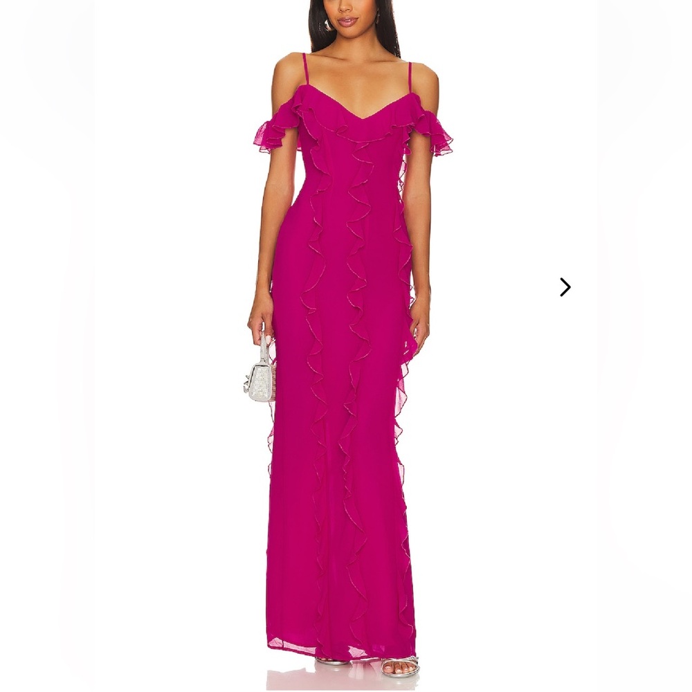 Elegant Pink Ruffle Dress